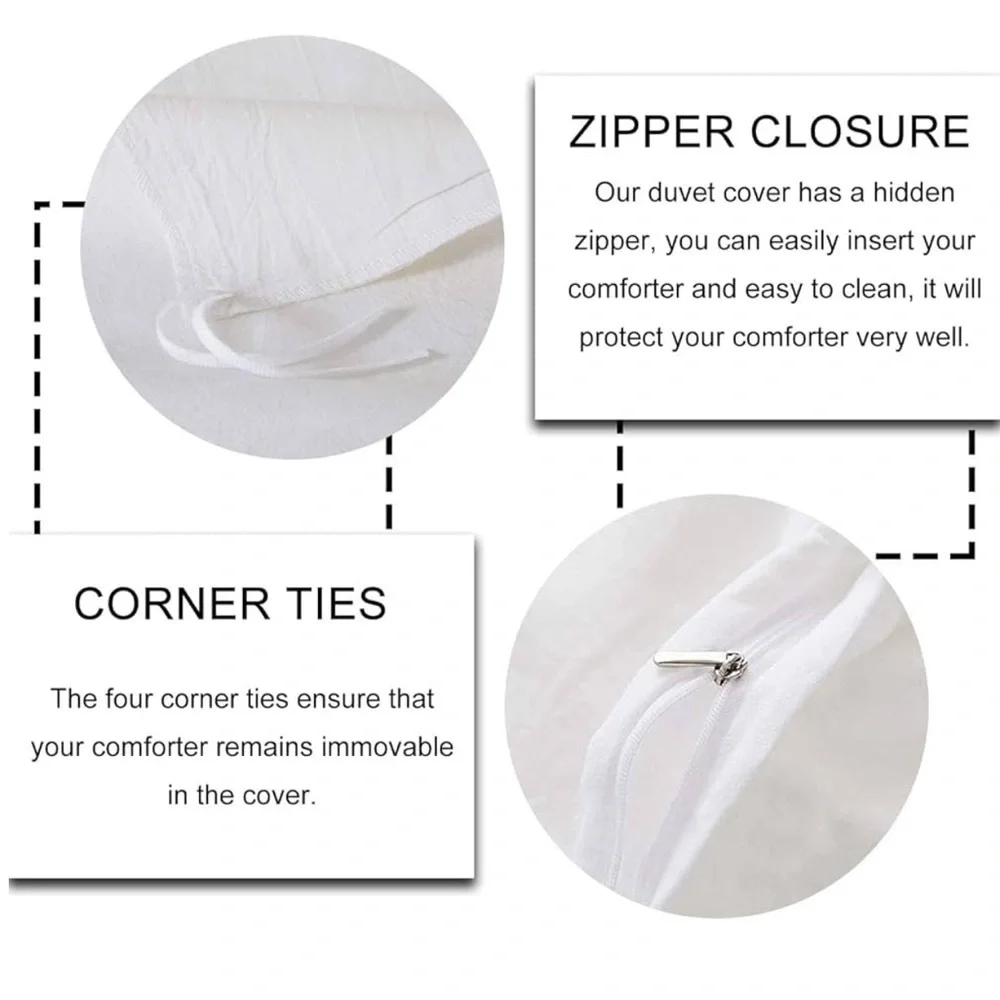 Erosebridal Happy Camper Decor Duvet Cover 3-Piece Bedding Set Full Size NEW